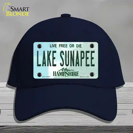 Lake Sunapee New Hampshire Novelty License Plate Hat Cotton / Navy