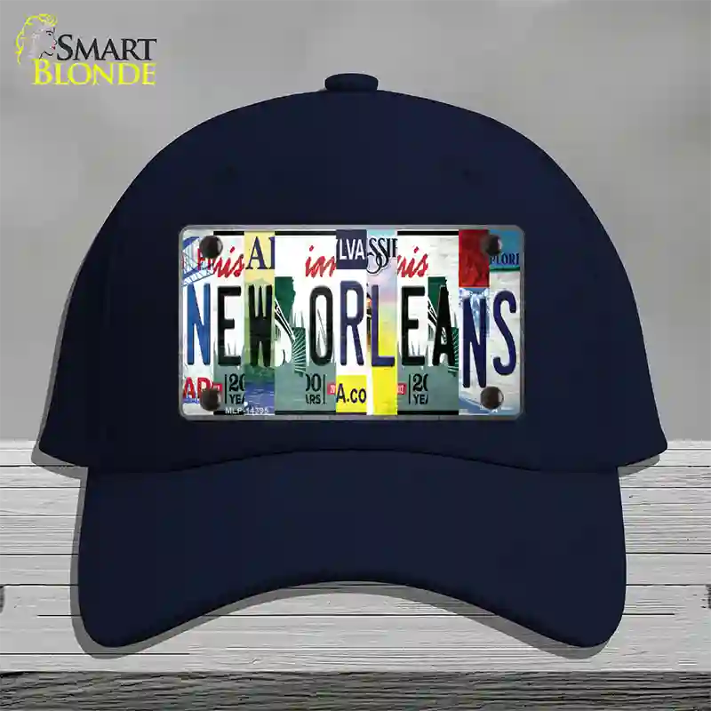 New Orleans License Plate Art Novelty License Plate Hat Cotton / Navy