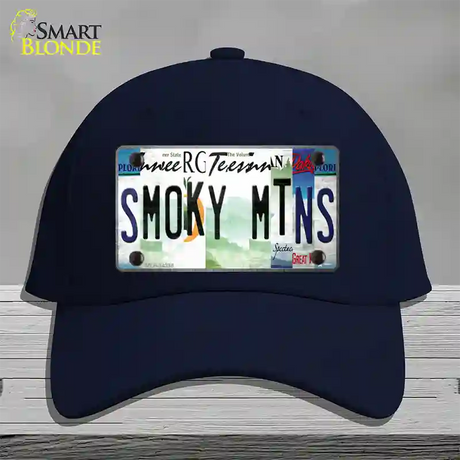 Smoky Mountains License Plate Art Novelty License Plate Hat Cotton / Navy