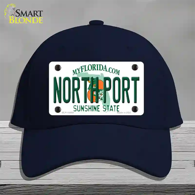 North Port Florida Novelty License Plate Hat Cotton / Navy