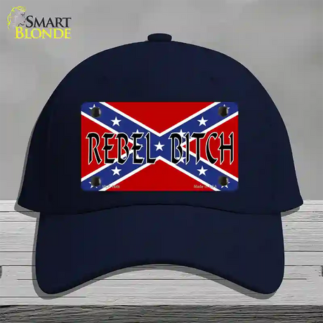 Rebel Bitch Novelty License Plate Hat Cotton / Navy