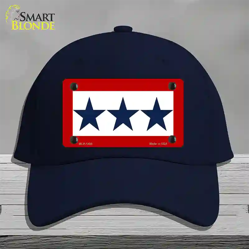 Blue Star Three Novelty License Plate Hat Cotton / Navy