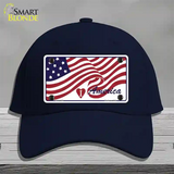 I Love America Flag Novelty License Plate Hat Cotton / Navy