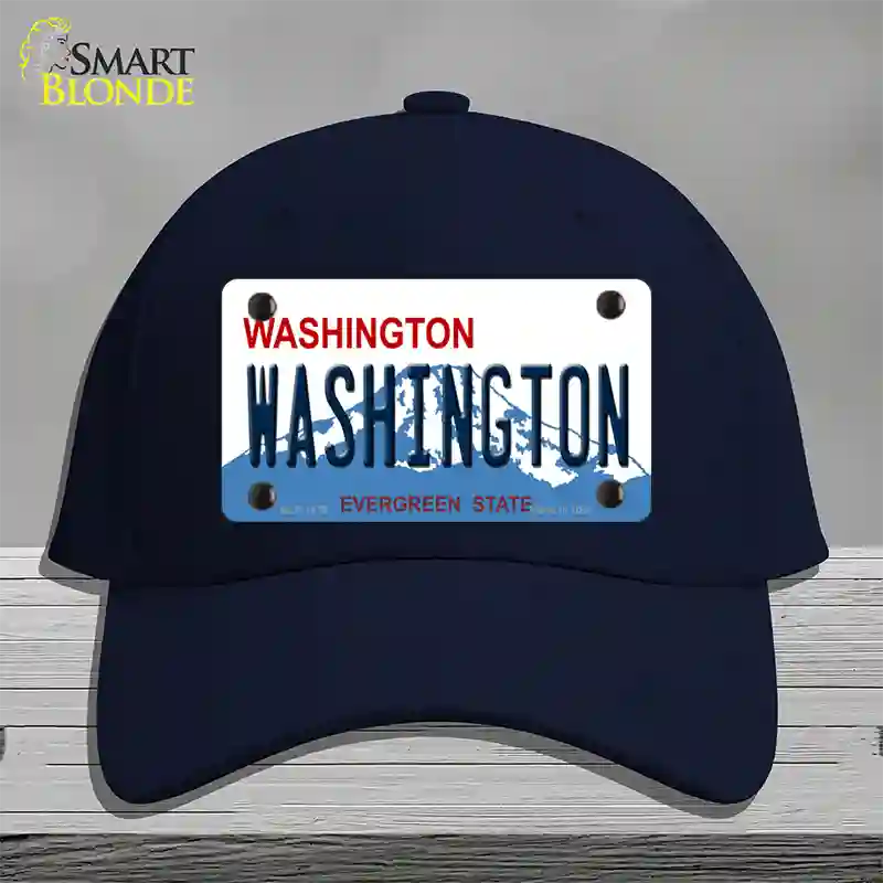 Washington State Novelty License Plate Hat Cotton / Navy