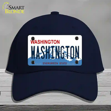 Washington State Novelty License Plate Hat Cotton / Navy