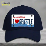 I Love Seattle Washington Novelty License Plate Hat Cotton / Navy