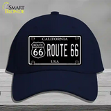 Route 66 California Black Novelty License Plate Hat Cotton / Navy