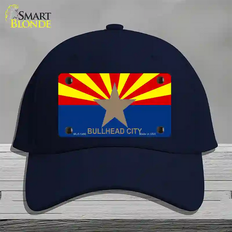 Bullhead City Arizona Flag Novelty License Plate Hat Cotton / Navy