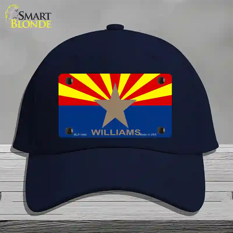 Williams Arizona Flag Novelty License Plate Hat Cotton / Navy