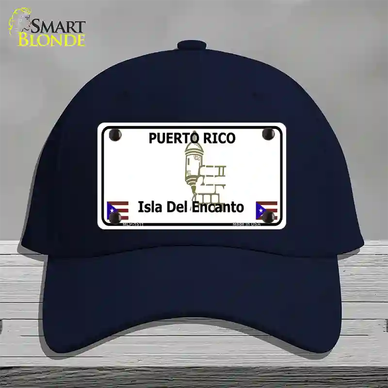 Puerto Rico Novelty License Plate Hat Cotton / Navy