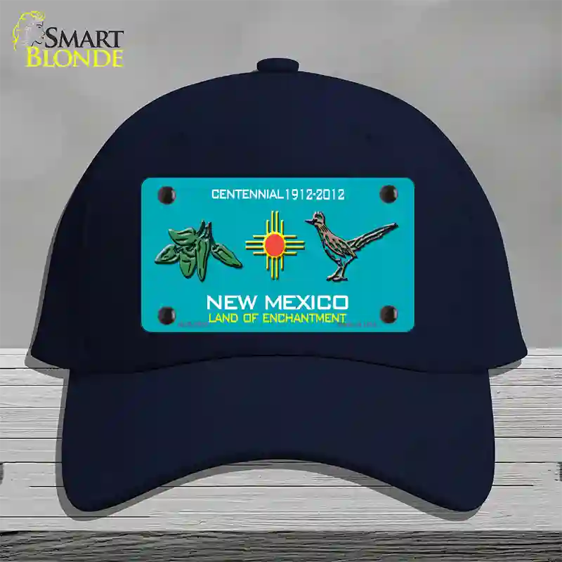 Green Chili & Road Runner New Mexico Novelty License Plate Hat Cotton / Navy