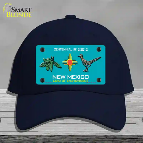 Green Chili & Road Runner New Mexico Novelty License Plate Hat Cotton / Navy