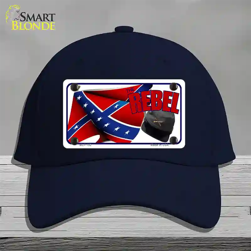 Rebel Cap And Flag Novelty License Plate Hat Cotton / Navy