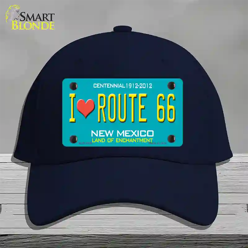 I Love Route 66 New Mexico Novelty License Plate Hat Cotton / Navy