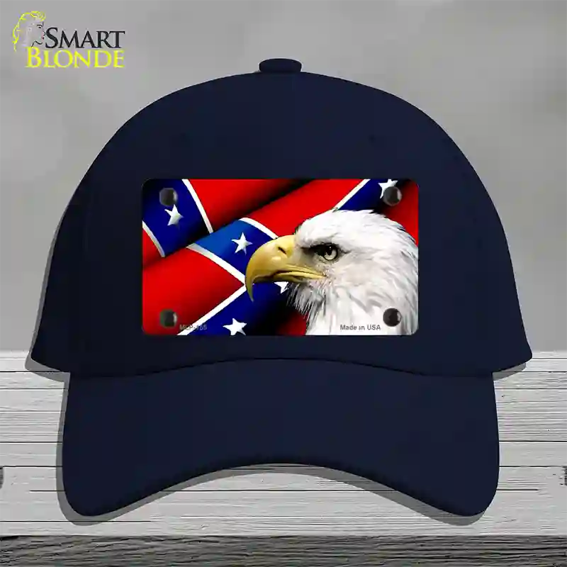 Confederate Flag Eagle Novelty License Plate Hat Cotton / Navy