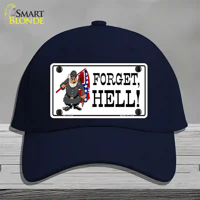 Forget Hell Novelty License Plate Hat Cotton / Navy