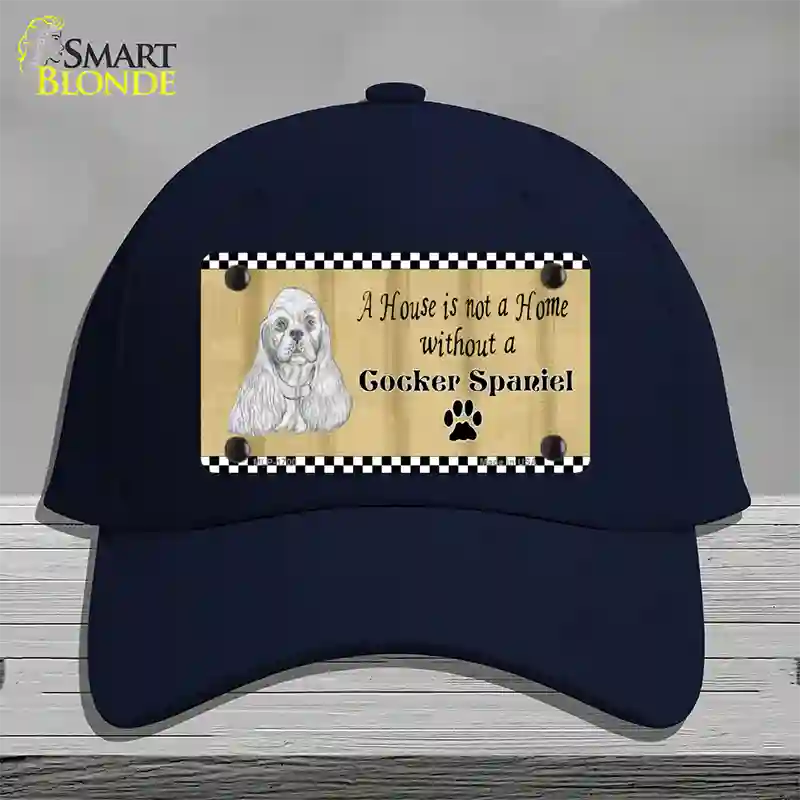 Pencil Sketch Cocker Spaniel Novelty License Plate Hat Cotton / Navy