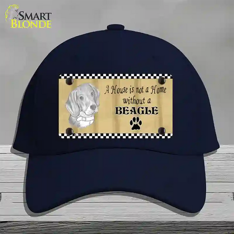 Pencil Sketch Beagle Novelty License Plate Hat Cotton / Navy