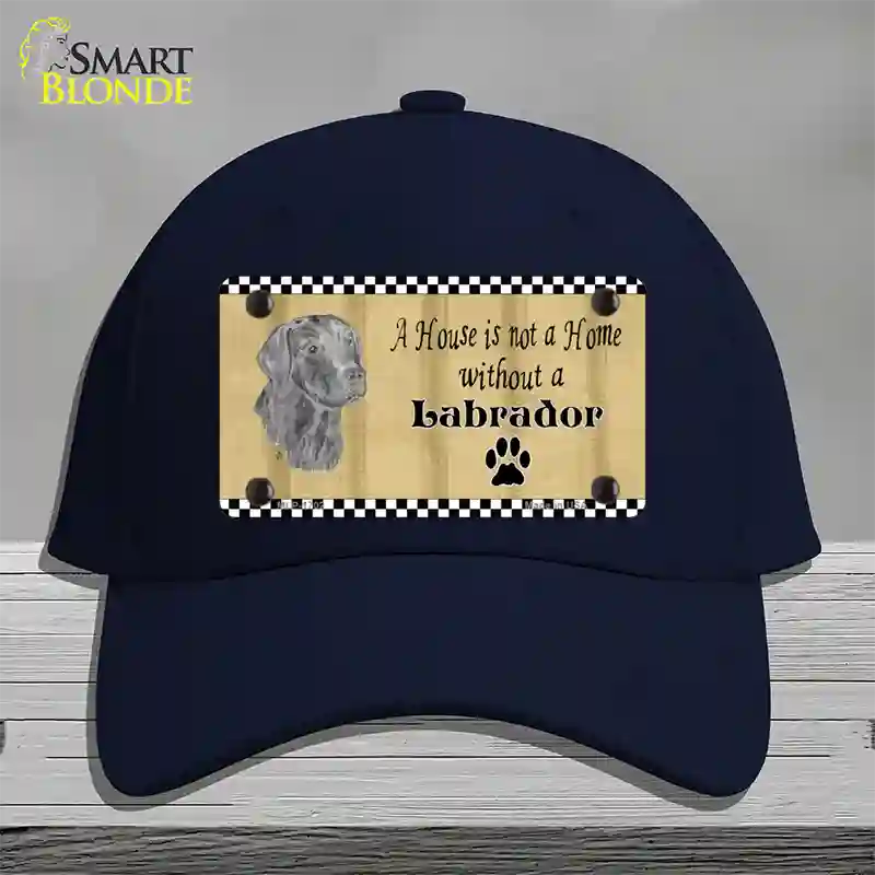 Pencil Sketch Labrador Novelty License Plate Hat Cotton / Navy