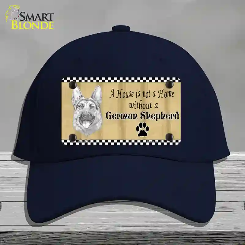 Pencil Sketch German Shepherd Novelty License Plate Hat Cotton / Navy