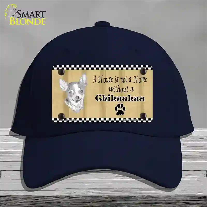 Pencil Sketch Chihuahua Novelty License Plate Hat Cotton / Navy