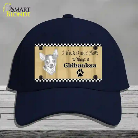 Pencil Sketch Chihuahua Novelty License Plate Hat Cotton / Navy