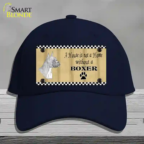 Pencil Sketch Boxer Novelty License Plate Hat Cotton / Navy