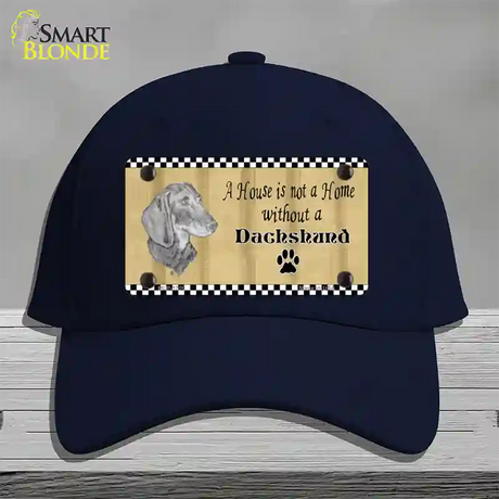 Pencil Sketch Dachshund Novelty License Plate Hat Cotton / Navy