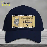 Pencil Sketch Doberman Metal Dog Novelty License Plate Hat Cotton / Navy