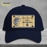 Pencil Sketch Rottweiler Novelty License Plate Hat Cotton / Navy