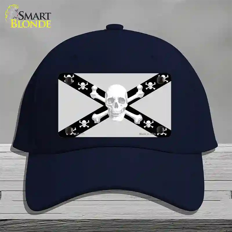 Skull Black & Silver Novelty License Plate Hat Cotton / Navy