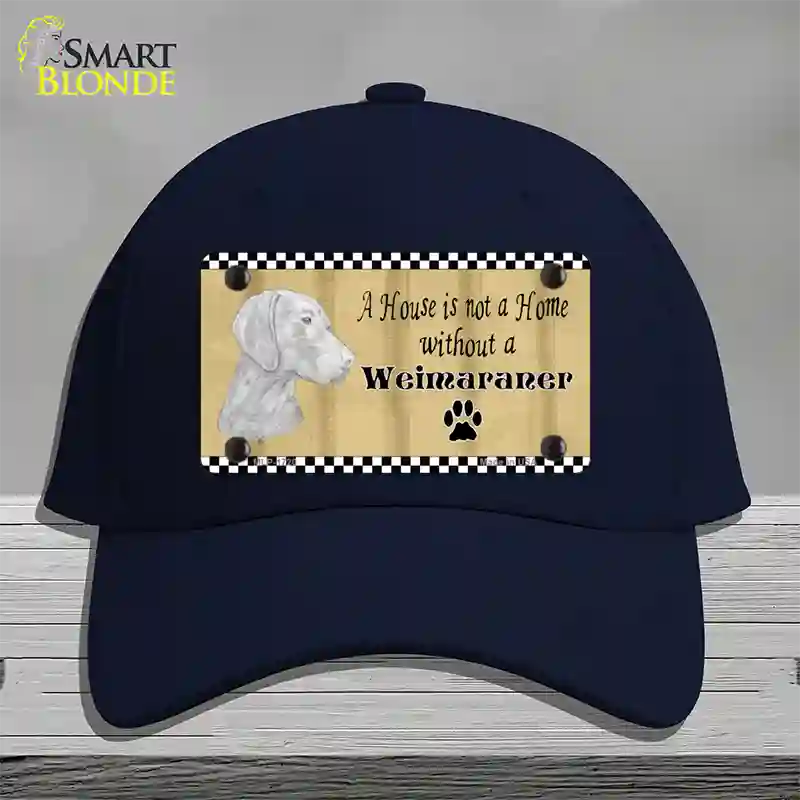 Pencil Sketch Weimaraner Novelty License Plate Hat Cotton / Navy