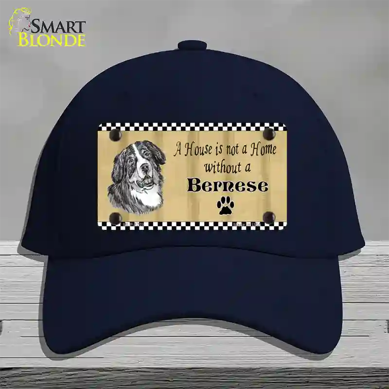 Pencil Sketch Bernese Novelty License Plate Hat Cotton / Navy