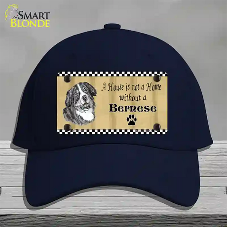 Pencil Sketch Bernese Novelty License Plate Hat Cotton / Navy