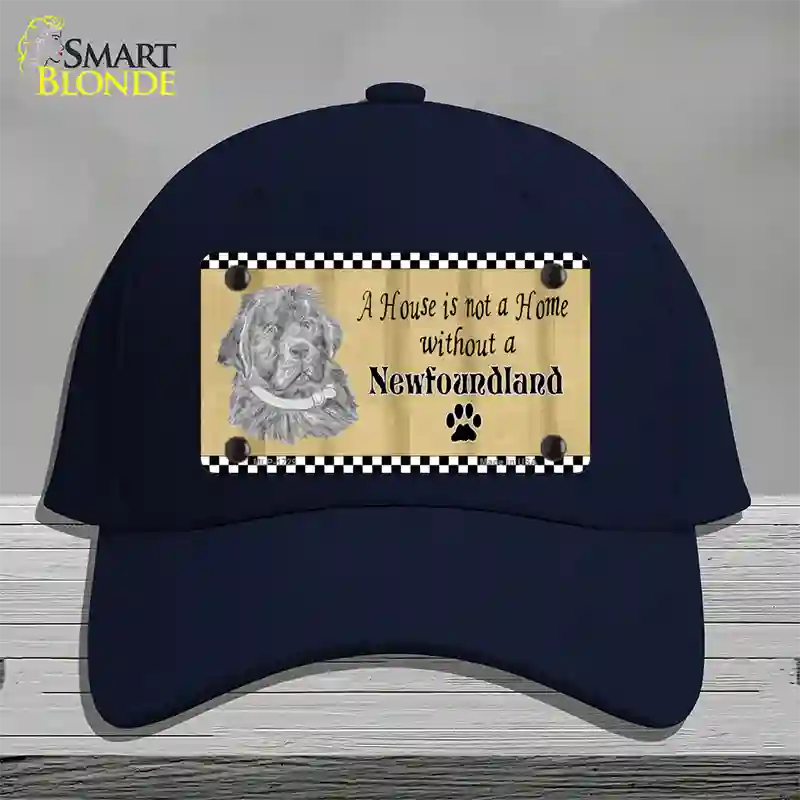 Pencil Sketch New Foundland Novelty License Plate Hat Cotton / Navy