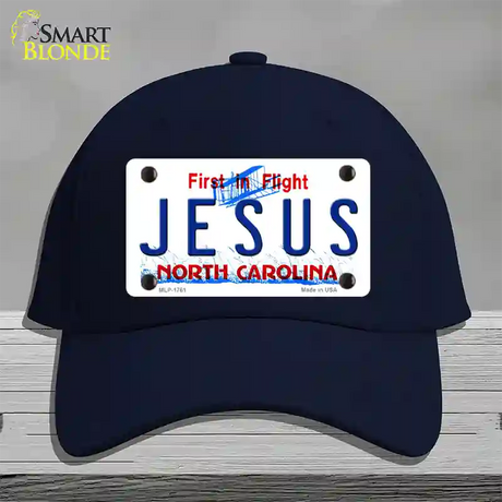 Jesus North Carolina Novelty License Plate Hat Cotton / Navy