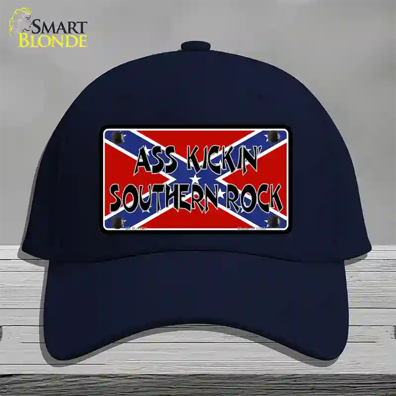 Southern Rock Confederate Flag Novelty License Plate Hat Cotton / Navy