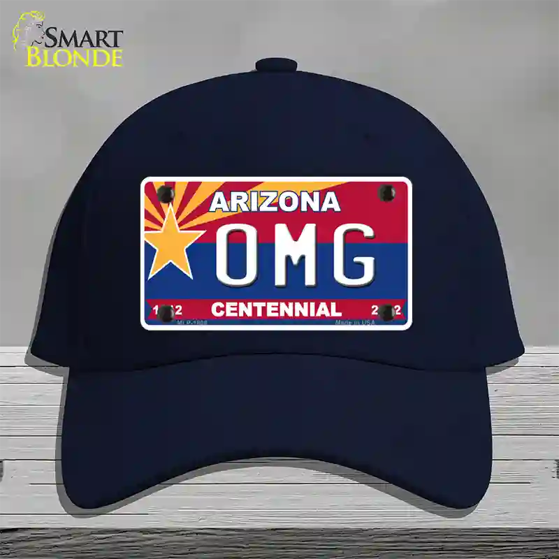 Arizona Centennial OMG Novelty License Plate Hat Cotton / Navy