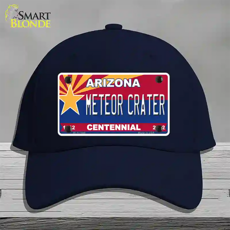 Arizona Centennial Meteor Crater Novelty License Plate Hat Cotton / Navy