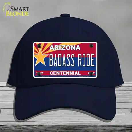 Arizona Centennial Badass Ride Novelty License Plate Hat Cotton / Navy