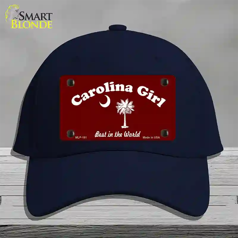 Carolina Girl Burgundy Novelty License Plate Hat Cotton / Navy