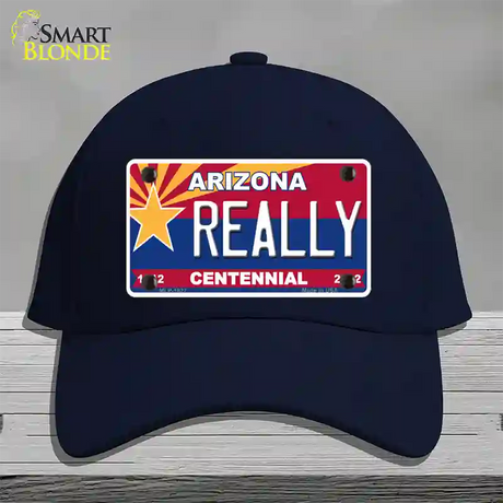 Arizona Centennial Really Novelty License Plate Hat Cotton / Navy