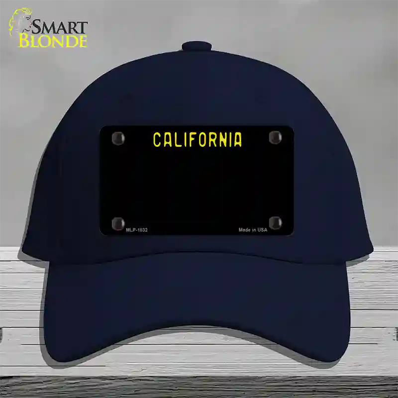 California Black State Novelty License Plate Hat Cotton / Navy