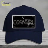 Cowgirl Black Novelty License Plate Hat Cotton / Navy