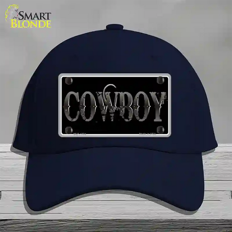 Cowboy Black Novelty License Plate Hat Cotton / Navy