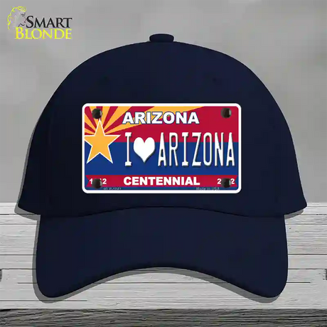 Arizona Centennial I Love Arizona Novelty License Plate Hat Cotton / Navy