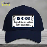 Boobs Proof Novelty License Plate Hat Cotton / Navy