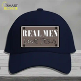 Real Men Love Jesus Novelty License Plate Hat Cotton / Navy