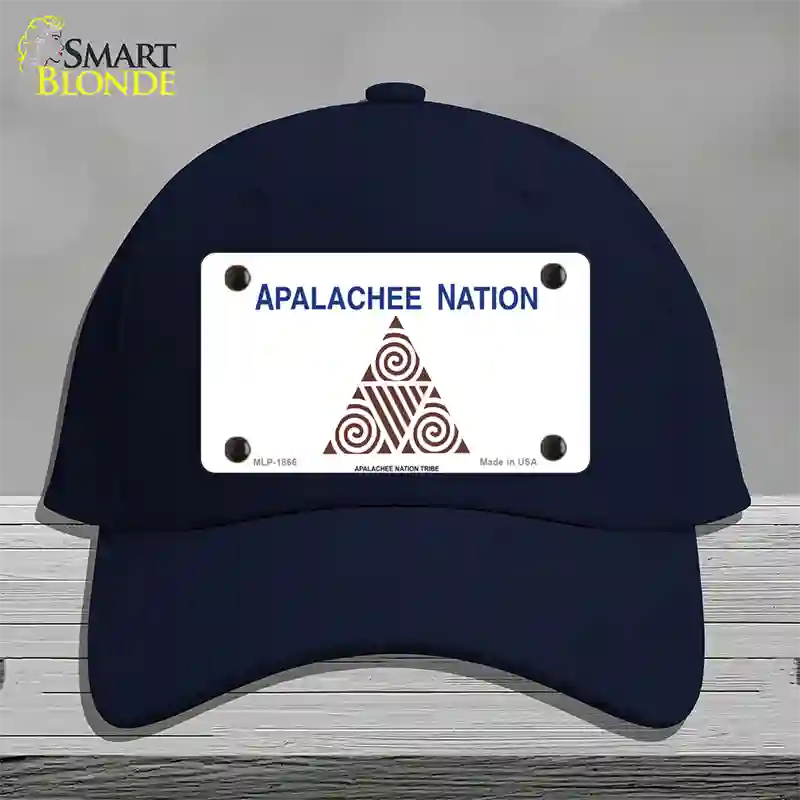 Apalachee Nation Flag Novelty License Plate Hat Cotton / Navy