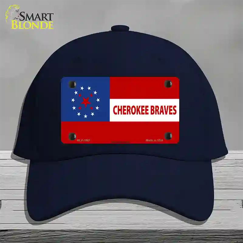 Cherokee Braves Flag Novelty License Plate Hat Cotton / Navy